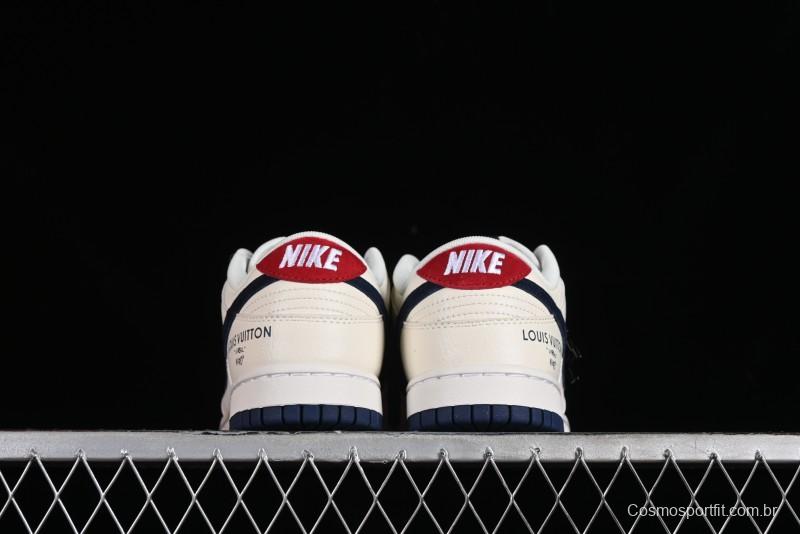 Nike SB Dunk Low LV Collaboration - Suede Navy Blue Anniversary High-End Custom Low-Top Casual Sneakers - FC1688-134