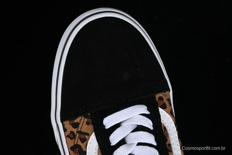 Vans Old Skool Classic Retro Low-Top Canvas Sneakers with Leopard Print and Slip-Resistant Sole - VN000CR5CJK