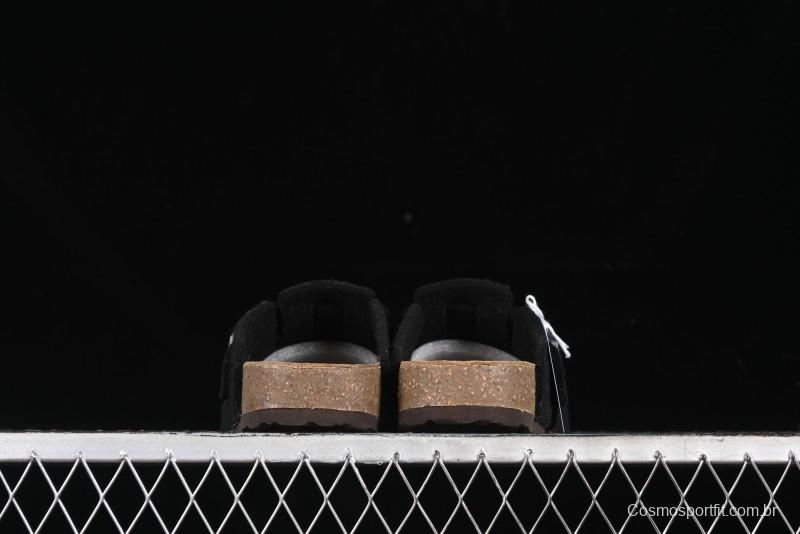 Birkenstock Half Open Toe Sandals with Smokeless Coal Wool Upper - G.D4