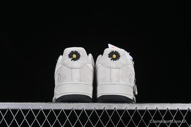 Nike Air Force 1 '07 Low Grey Pig Suede Graffiti Casual Sneakers - DF0188-035